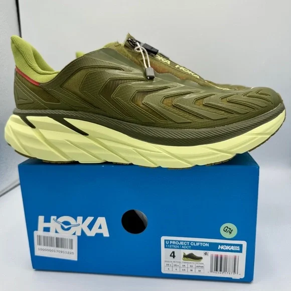 NWT Hoka Project Clifton Avocado Dark Citron Unisex Shoes ADCT Olive Green